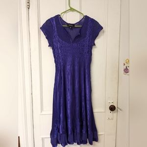 S.L. Fashions pleated purple party dress